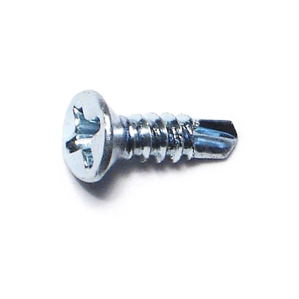 Midwest Fastener Self-Drilling Screw, #6 x 1/2 in, Zinc Plated Steel Flat Head Phillips Drive, 100 PK 50893 - main